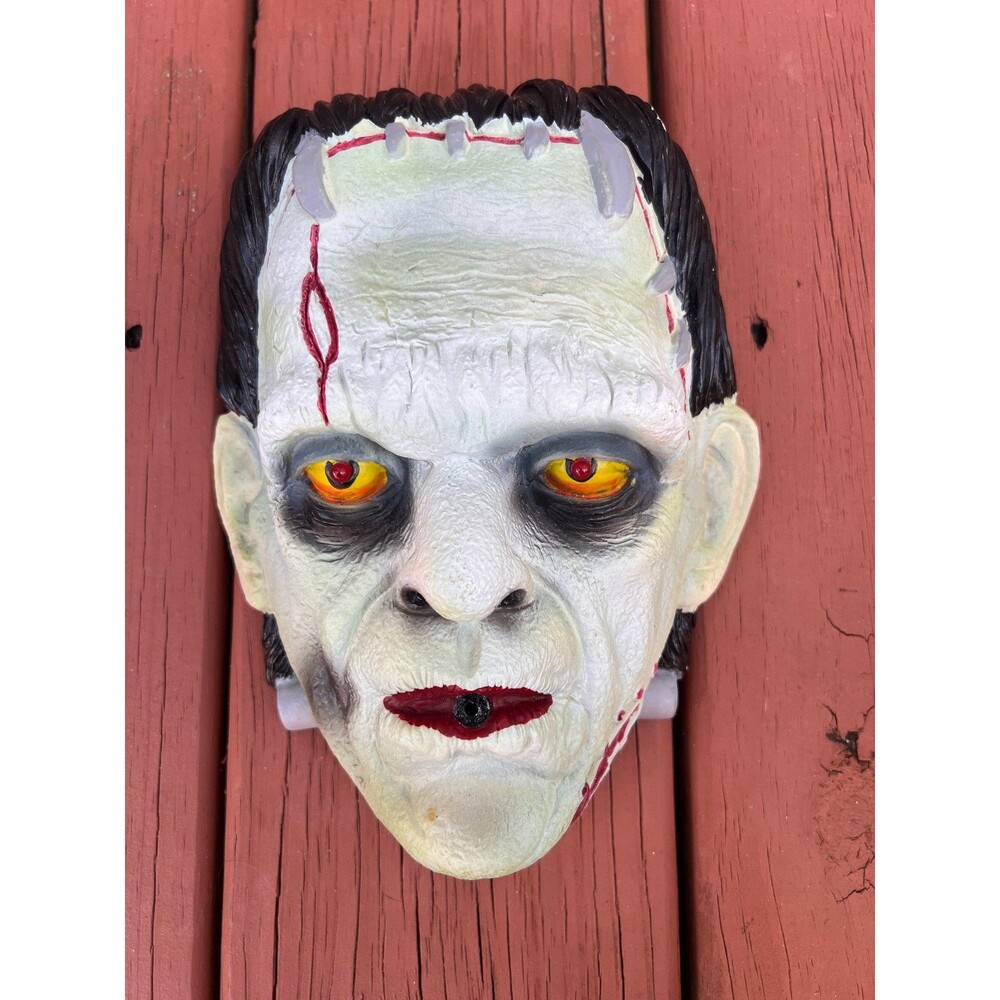 Vintage 1993 TELCO Monster Frankenstein Greeter Door knocker Light up Eyes Works